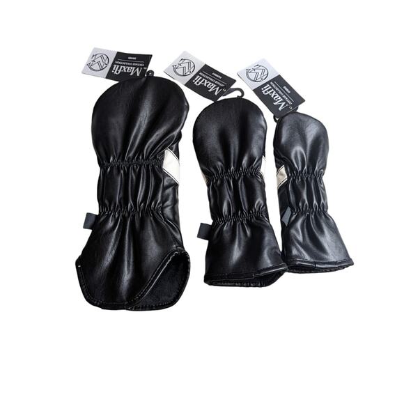 3x Maxfli Vintage Collection Black/White Golf Head Cover Driver/Fairway/Hybrid X - Picture 2 of 5